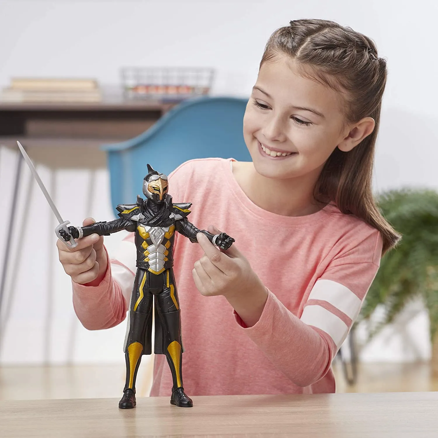 Power Rangers Beast Morphers 12" Black Cybervillain Robo-Blaze Action Figure Toy Inspired by The TV Show