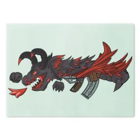 Red Black Dragon Gun Cutting Board