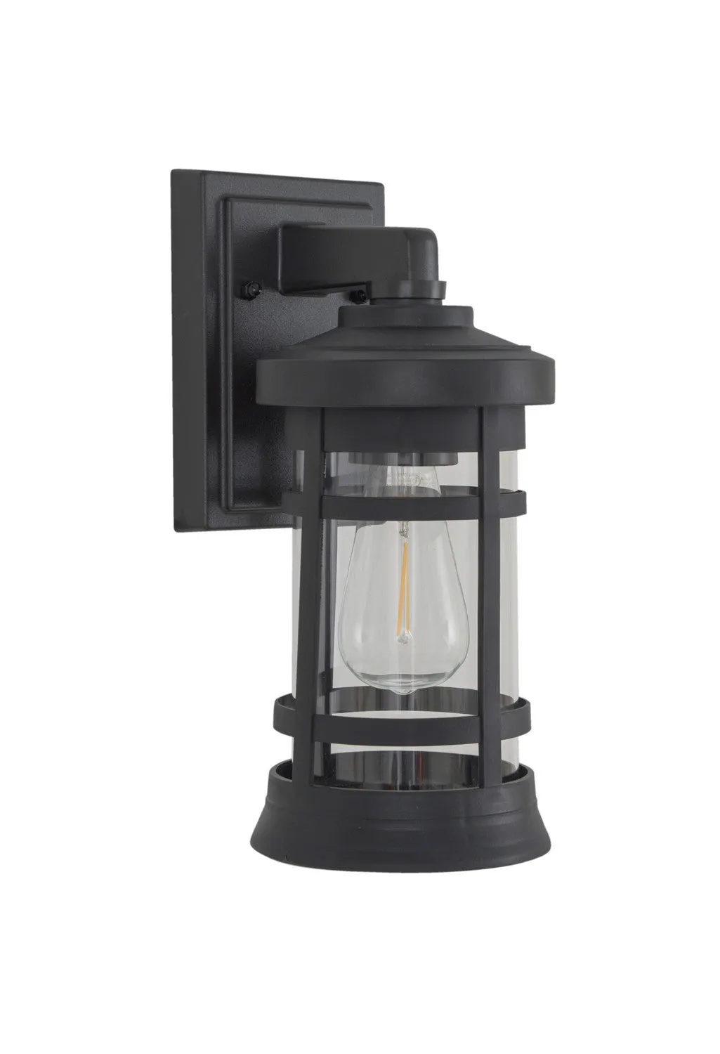 Resilience 1-Light Outdoor Lantern in Textured Black