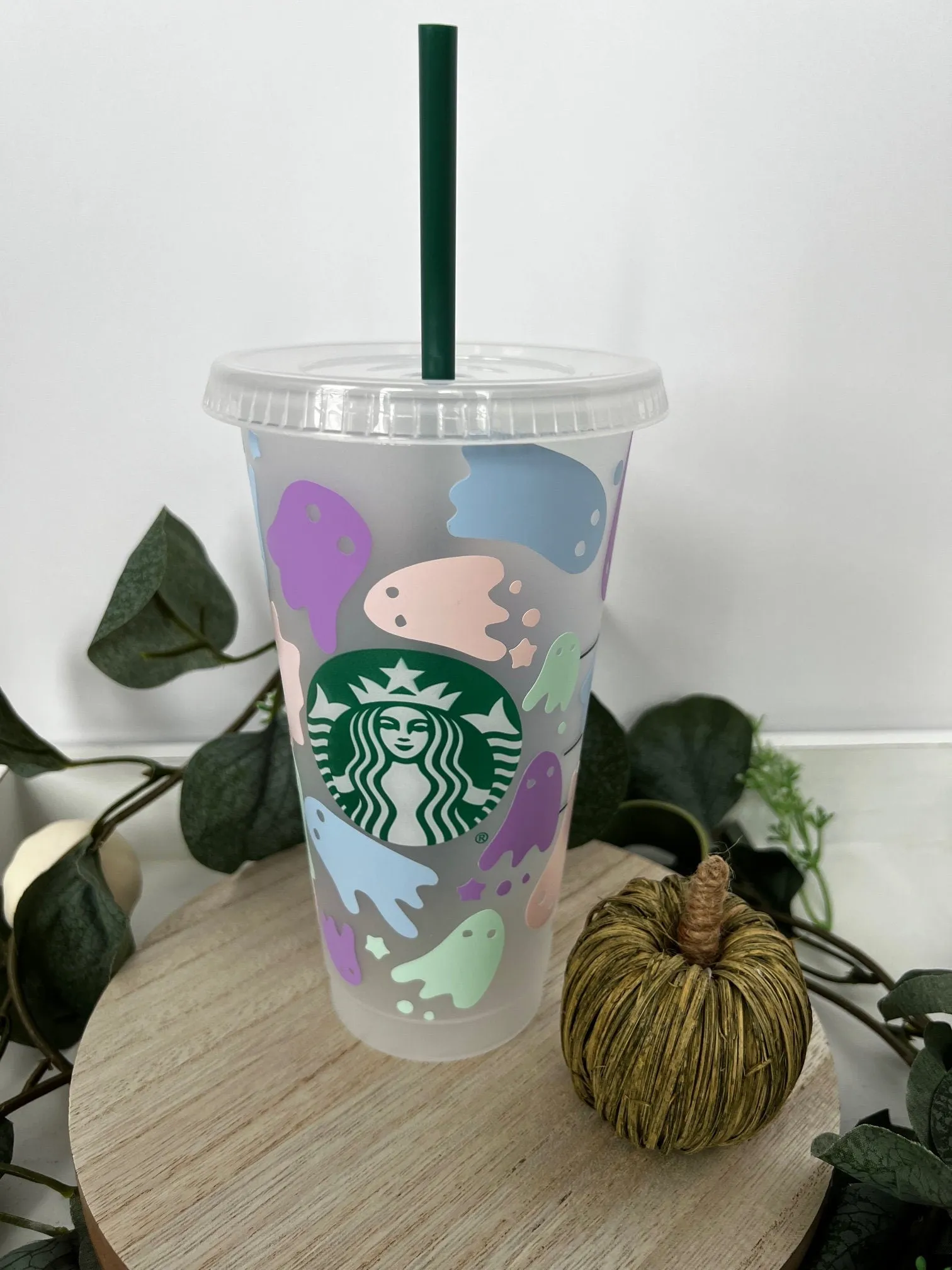 Reusable Halloween Ghost Wrap Starbucks Cup 24oz