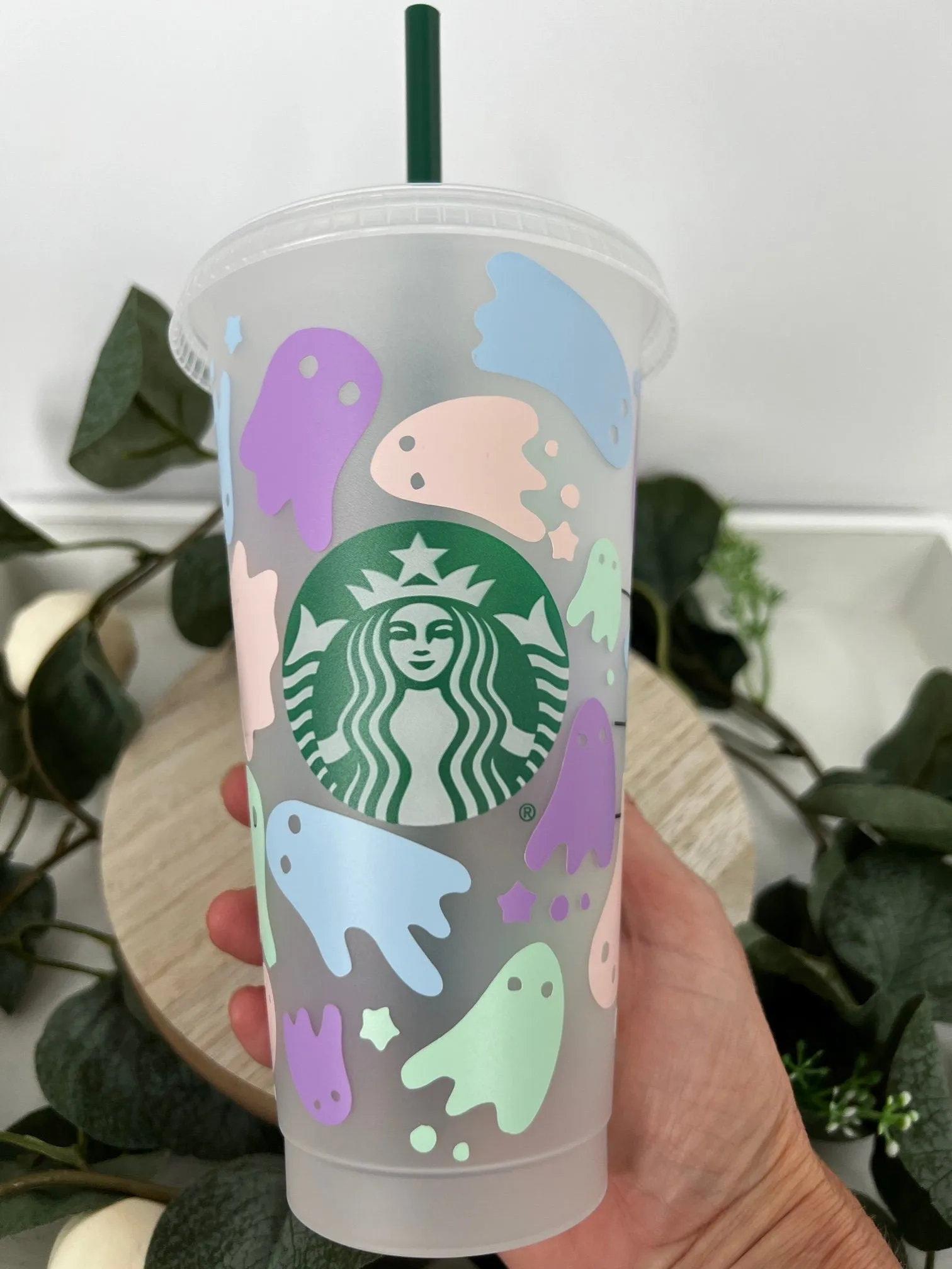 Reusable Halloween Ghost Wrap Starbucks Cup 24oz