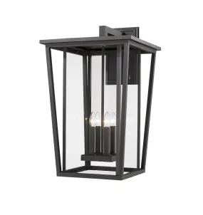 Seoul Four Light Outdoor Wall Sconce in Black