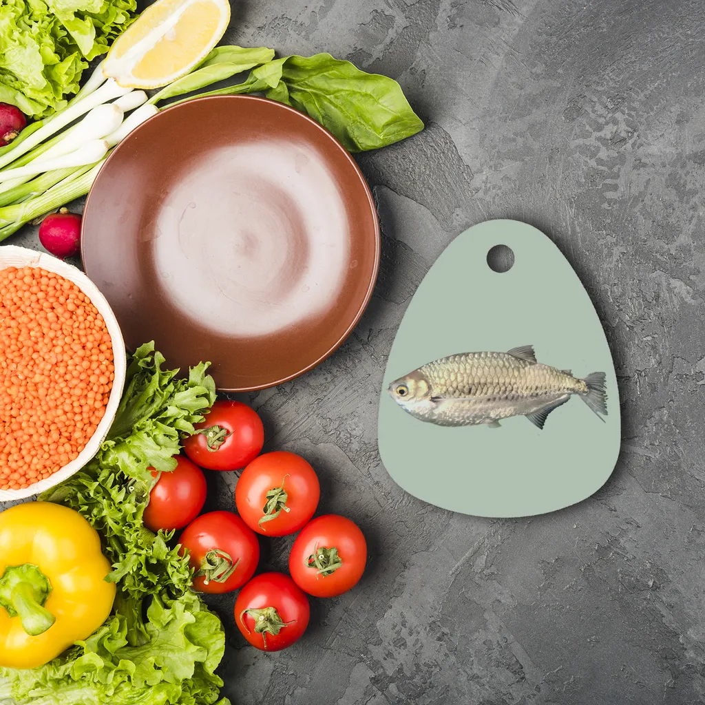 Silver Fish Sublimation Glass Cutting Board