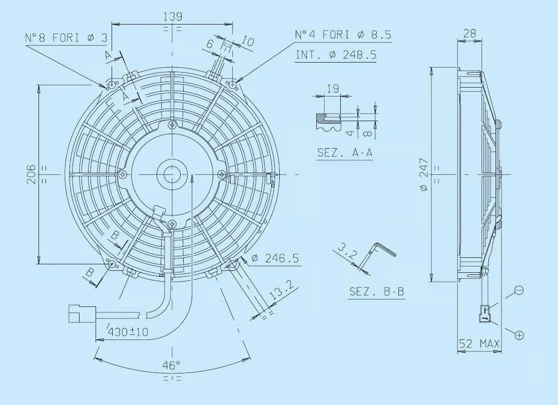 SPAL 9.00" Inch Electric Fan Puller Style Low Profile 590 CFM 10 Straight Style Blades - 30100392