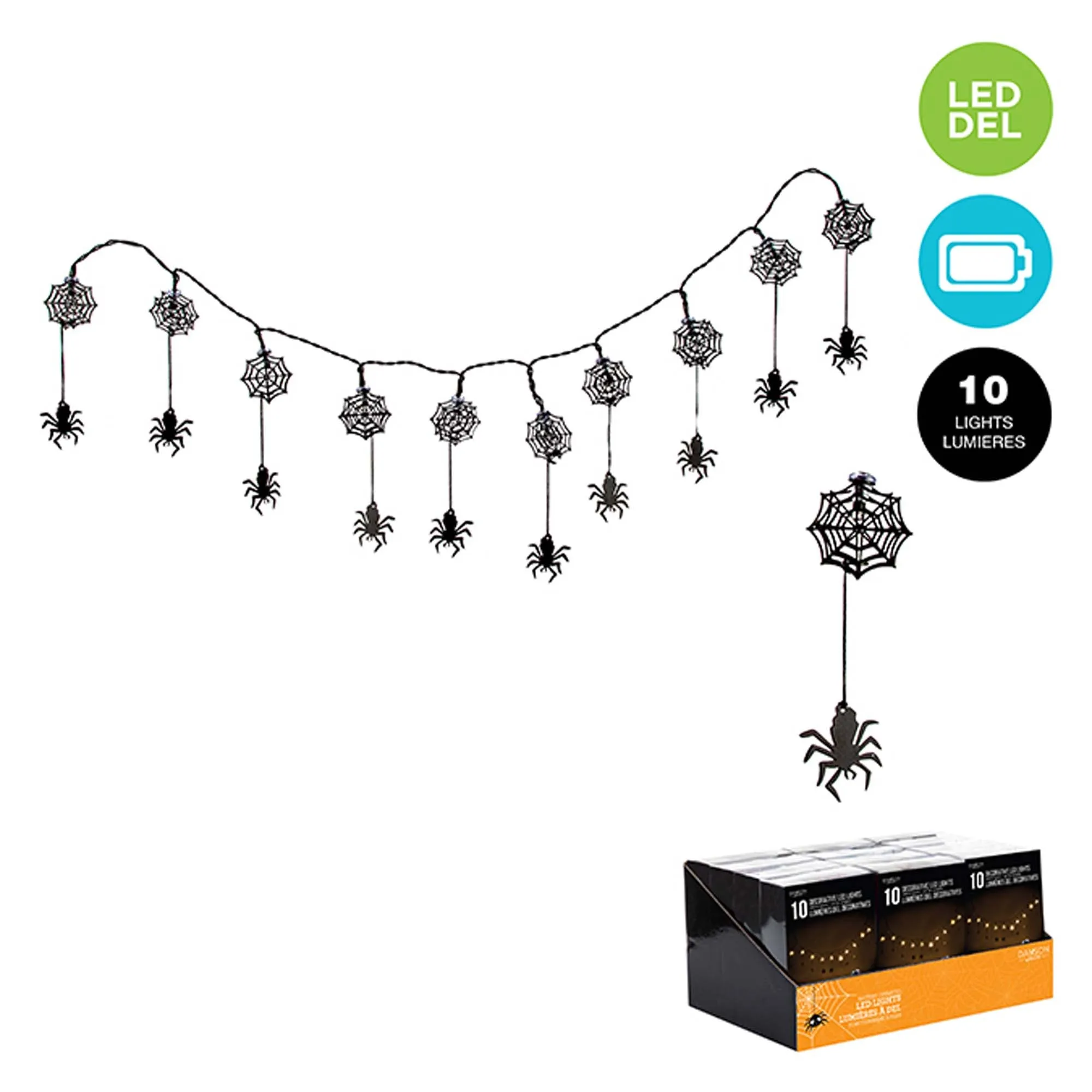 Spider And Web LED String Lights, 1 Count