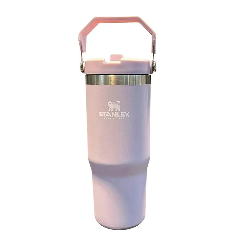 Stanley 30oz/887ml Tumbler With Handle Leopard Tumbler With Straw Lids Stainless Steel Coffee Termos Cup Car Mugs Vacuum Cup