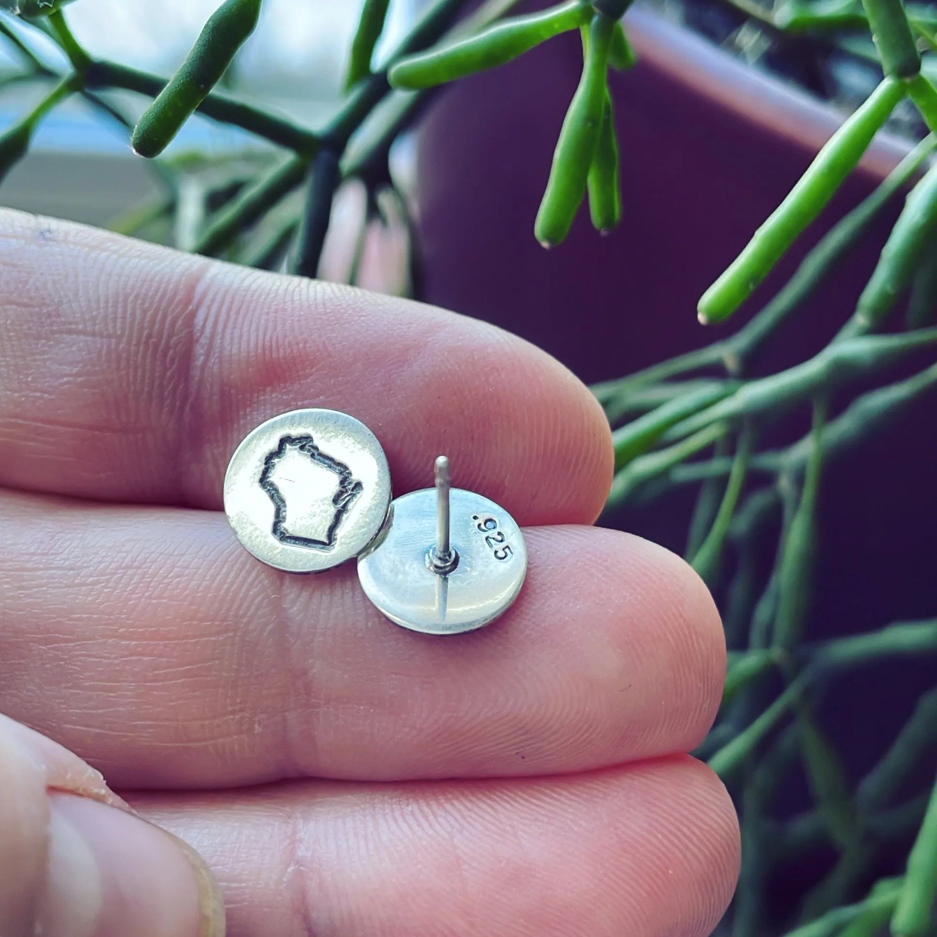 Sterling Silver Wisconsin Post Earrings