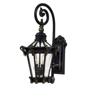 Stratford Hall 2-Light Wall Mount in Heritage with Gold Highlights & Clear Beveled Glass