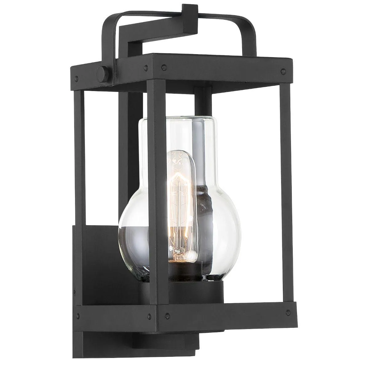 Sullivans Landing 12 in. Outdoor Wall Lantern Black Finish