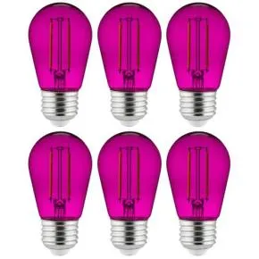 Sunlite 40976-SU 2 Watt S14 LED Filament Transparent  Purple Sign Bulb