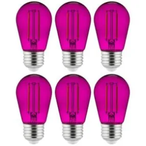 Sunlite 40976-SU 2 Watt S14 LED Filament Transparent  Purple Sign Bulb