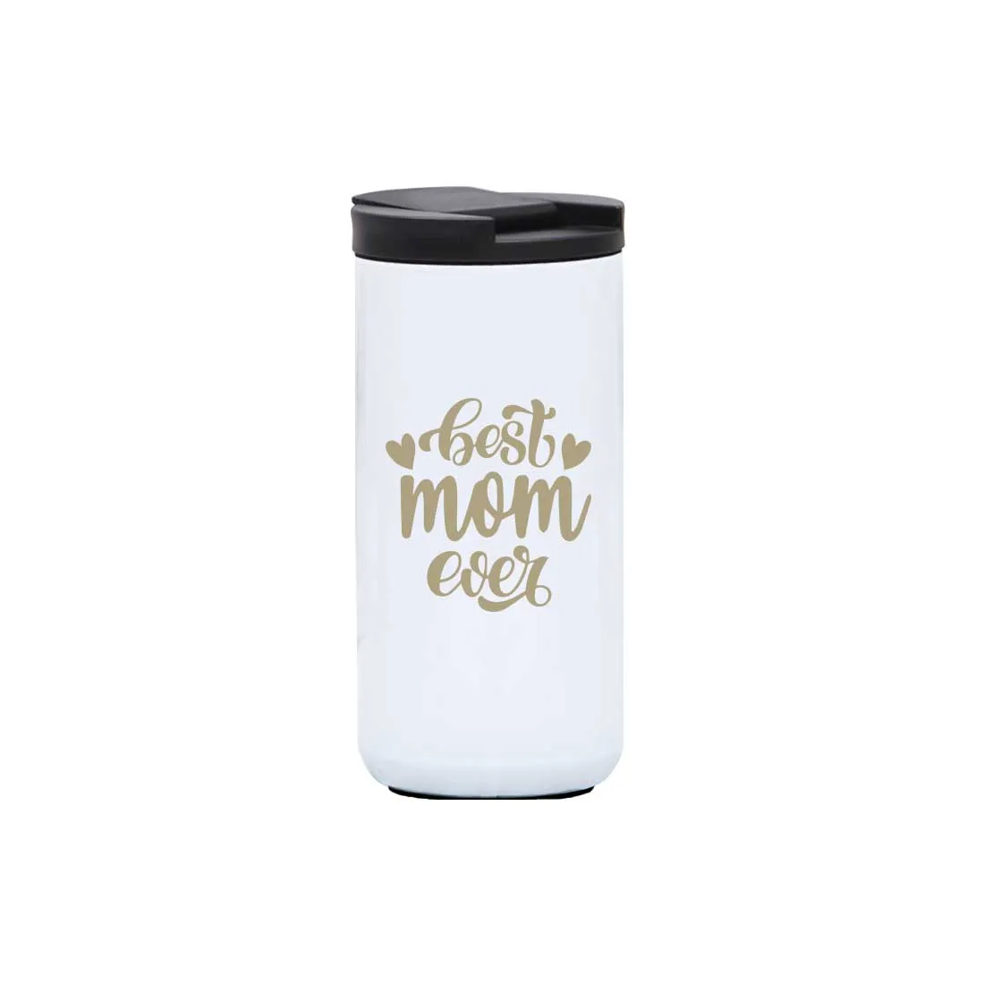 Tea Travel Mug with Lid Engraved Stainless Steel Flask for Mother Day Gift (400ML) - Best Mom Ever