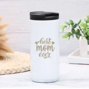 Tea Travel Mug with Lid Engraved Stainless Steel Flask for Mother Day Gift (400ML) - Best Mom Ever