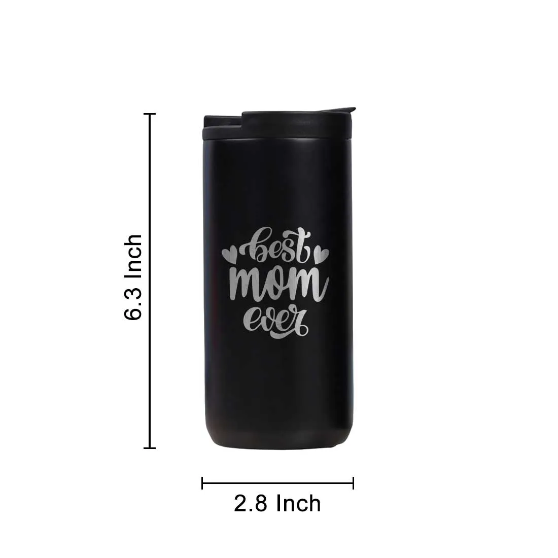 Tea Travel Mug with Lid Engraved Stainless Steel Flask for Mother Day Gift (400ML) - Best Mom Ever