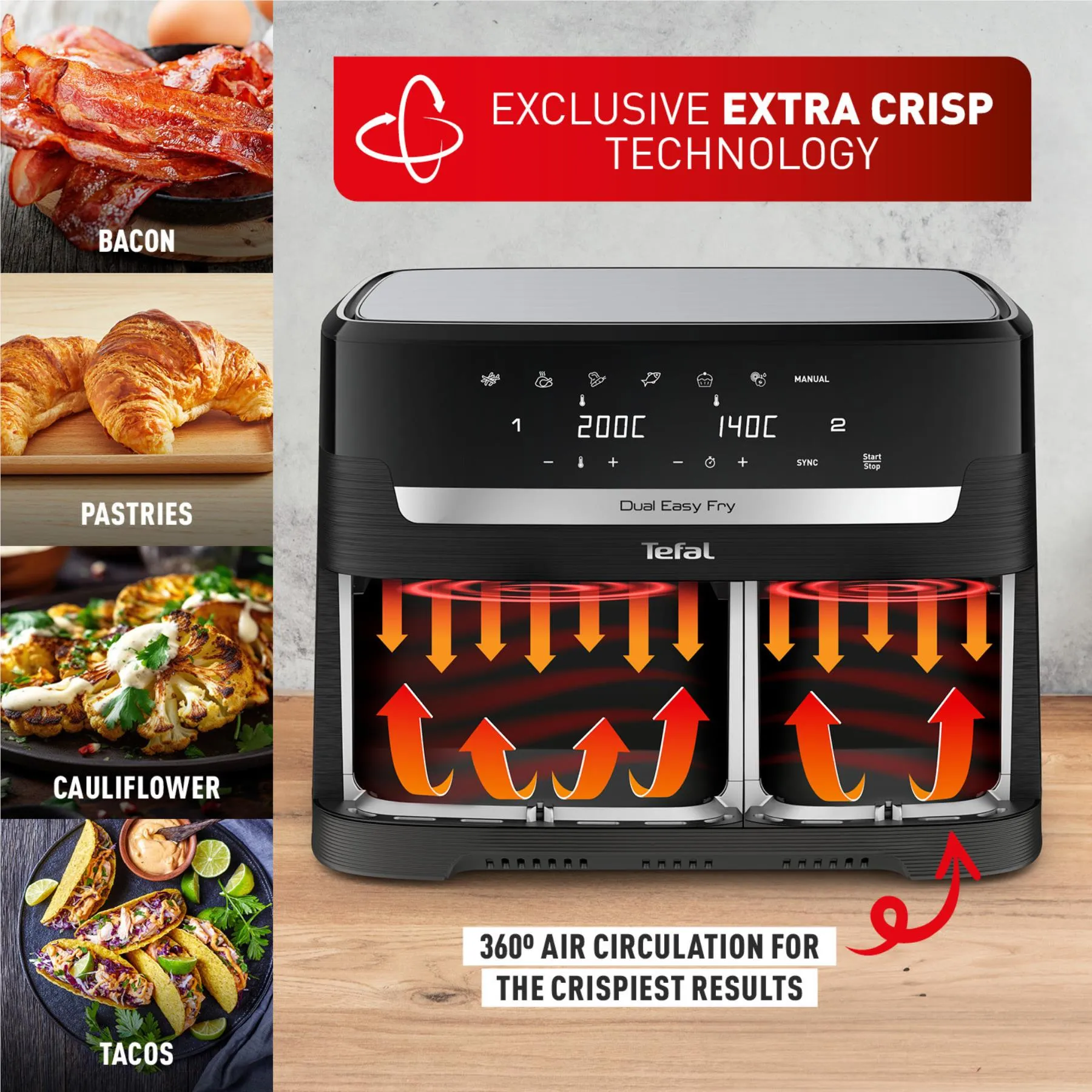 Tefal 11L XXXL Dual Easy Fry Air Fryer