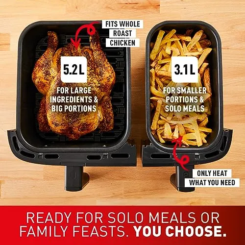 Tefal Easy Fry Dual Zone Digital Air Fryer, 2 Drawers