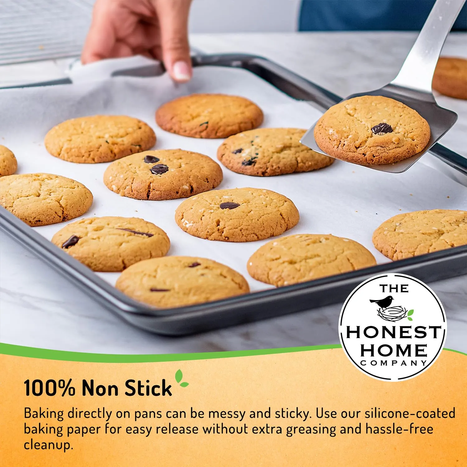 The Honest Home Co. | Baking Paper Roll - 21 Meters, 40 GSM | FDA Approved Parchment Paper| 100% Non Stick | Baking Essentials | Pack of 1