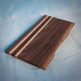 Thin, Striped Live Edge Walnut Cutting Board