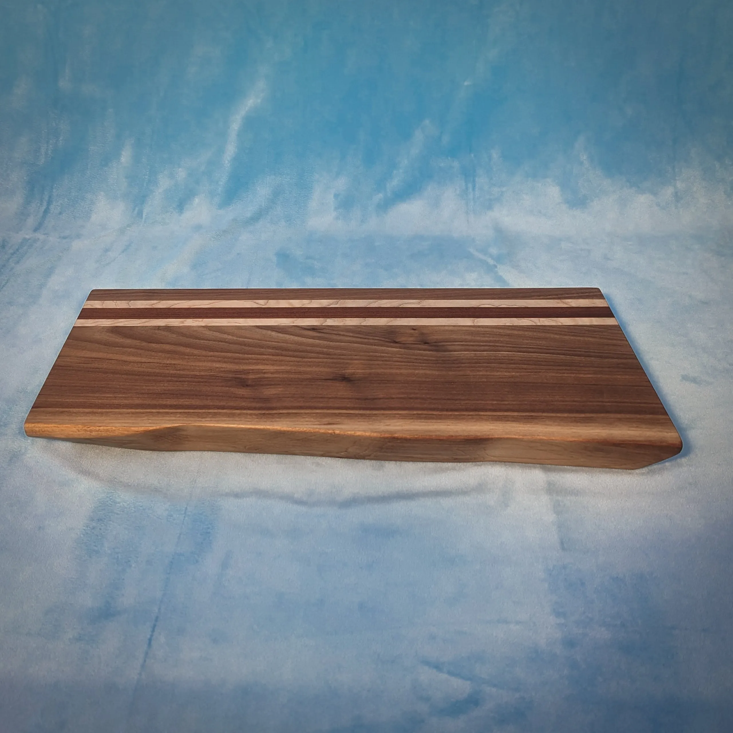 Thin, Striped Live Edge Walnut Cutting Board