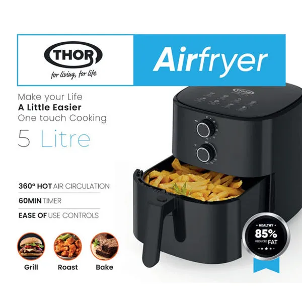 Thor 5L One Drawer Air Fryer - Black | T8351BL