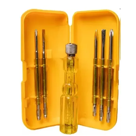 Toolkit Combo - 5 Blades Combination Screwdriver Set with Tester   5 Meter / 16mm Wide Blade Measurement Tape with Auto Lock