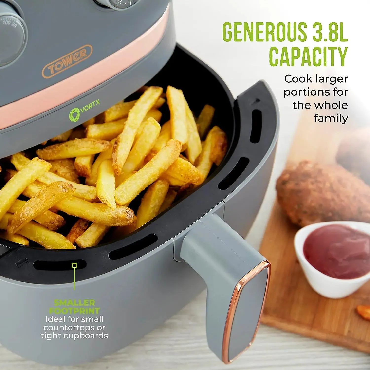 Tower Vortx 3.8L Air Fryer -Grey