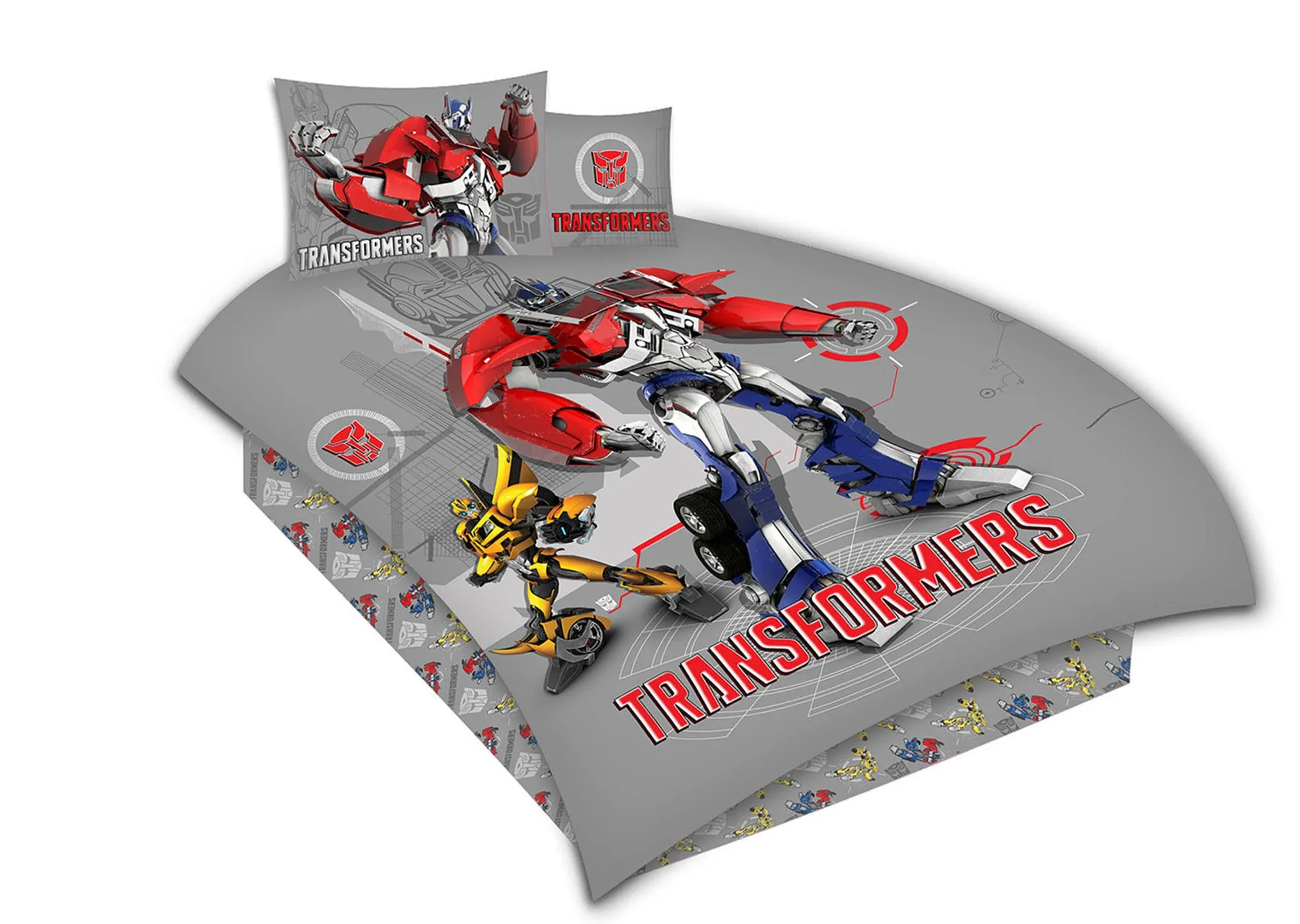 Transformers Kids Comforter Set of 4 - Grey