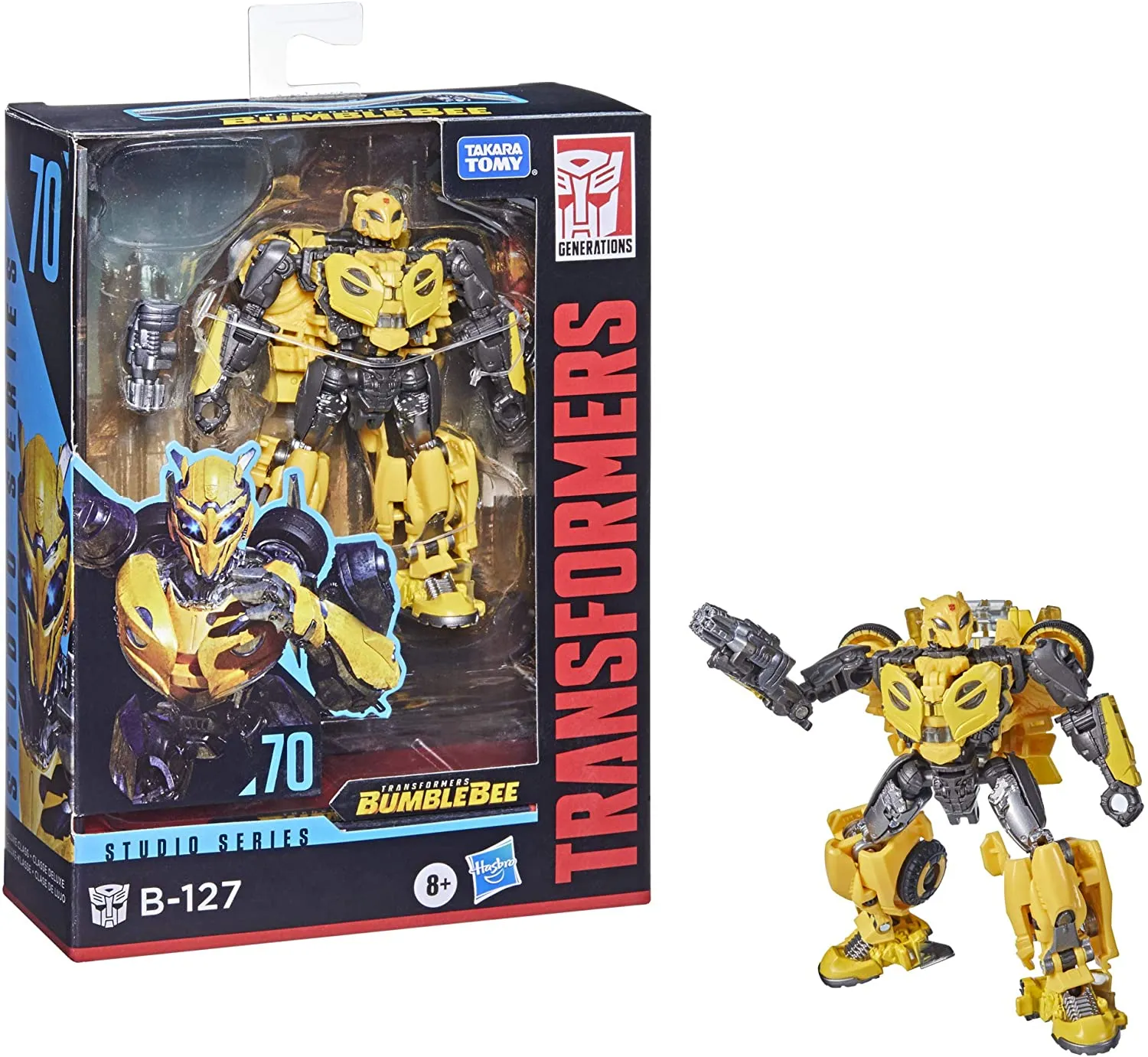 Transformers Toys Studio Series 70 Deluxe Class Bumblebee B-127 Action Figure - Ages 8 and Up, 4.5-inch