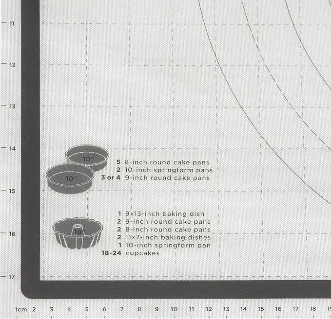 TrueBake Silicone Pastry Mat with Reference Marks - 25" x 18"