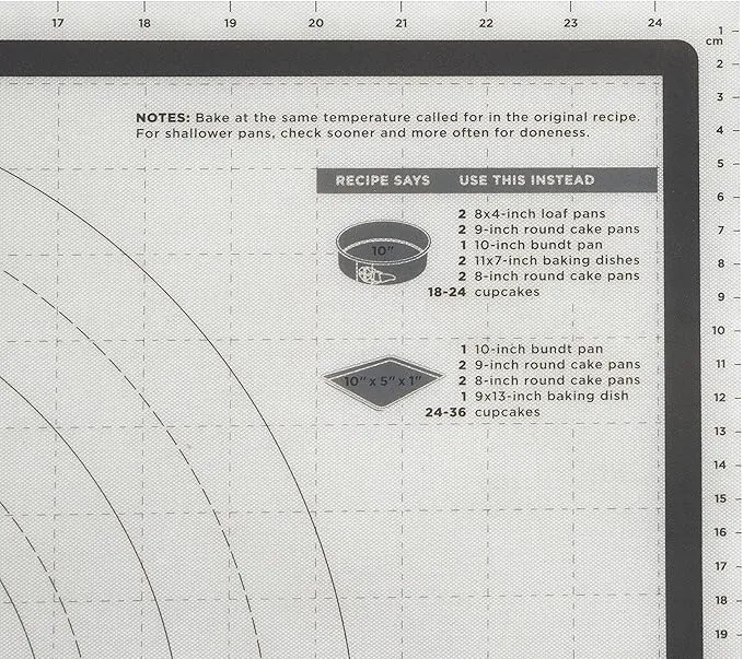 TrueBake Silicone Pastry Mat with Reference Marks - 25" x 18"