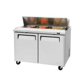 Turbo Air M3 Series 48" Sandwich / Salad 12 Pan Refrigerated Prep Table, 2 Solid Doors