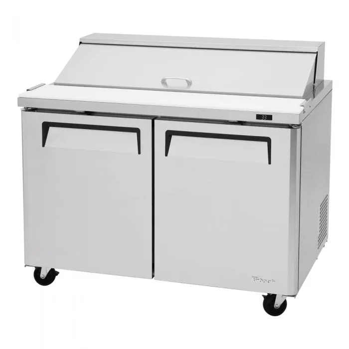 Turbo Air M3 Series 48" Sandwich / Salad 12 Pan Refrigerated Prep Table, 2 Solid Doors