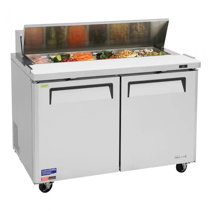 Turbo Air M3 Series 48" Sandwich / Salad 12 Pan Refrigerated Prep Table, 2 Solid Doors