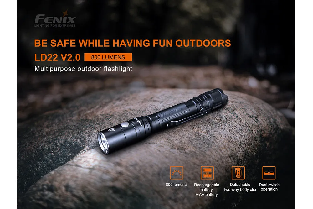 V2 Compact LED Flashlight - 800 Lumens - LD22