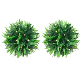 vidaXL Artificial Boxwood Balls with LED Lights 4 pcs Green 15 cm