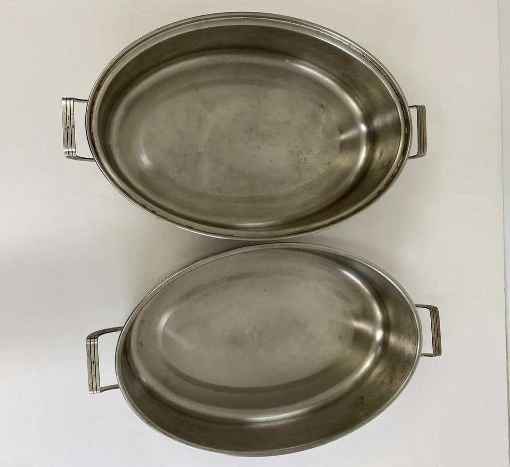 Vintage Flint Ware by Ecko Stainless Steel Roasting Pan w/Lid USA /rw