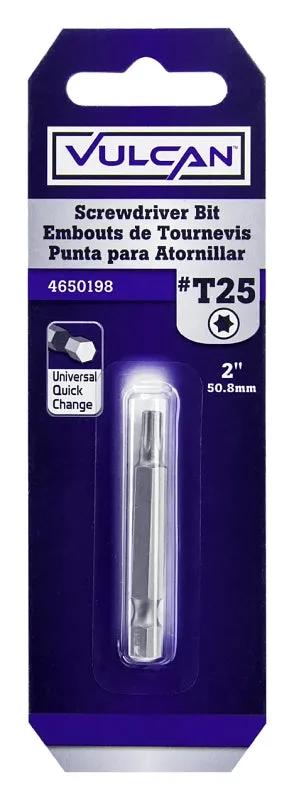 Vulcan 322881OR Screwdriver Bit, Hex Shank, S2 Chrome Molybdenum Steel :CD: QUANTITY: 1