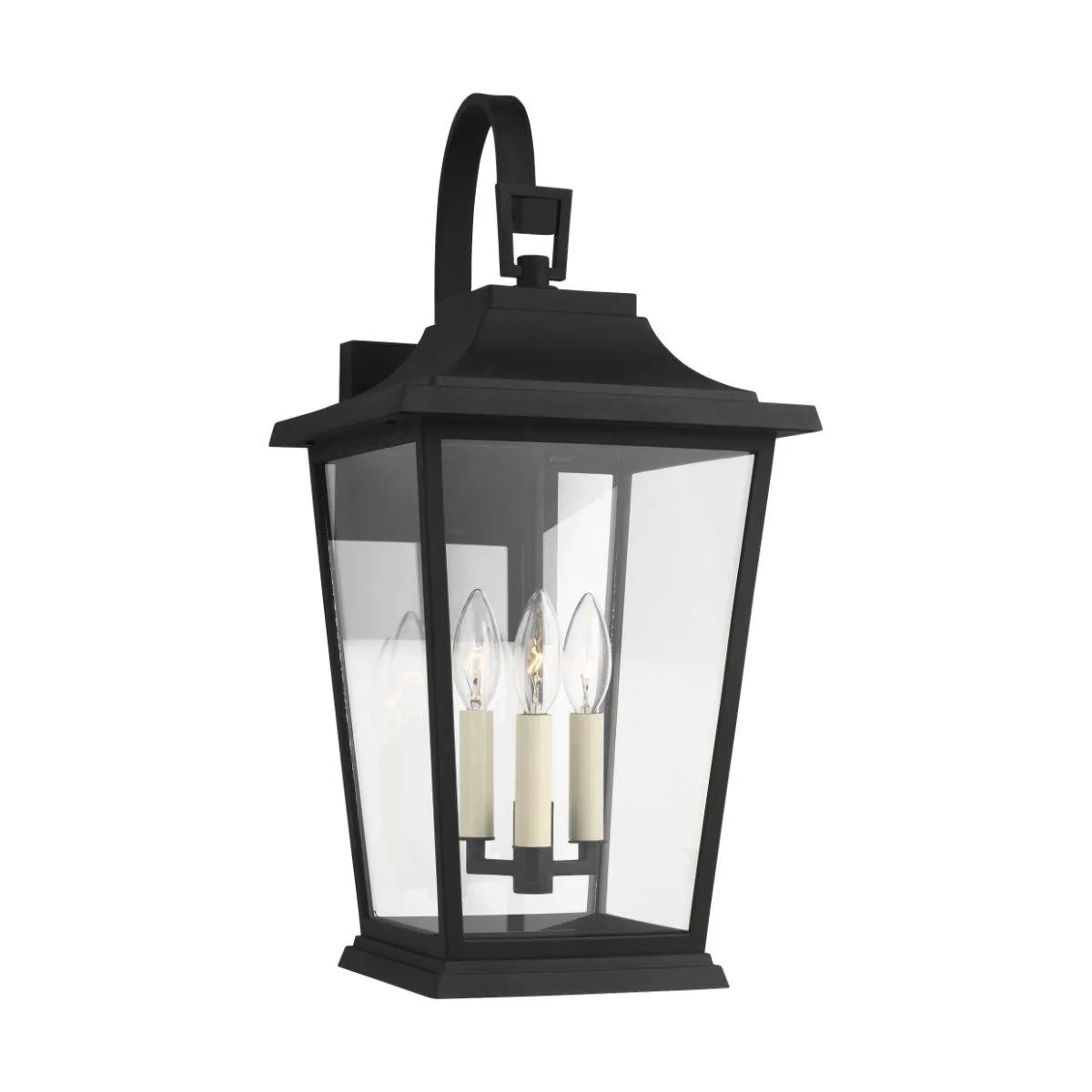 Warren Medium 23 In. 3 Lights Outdoor Wall Light Black Finish