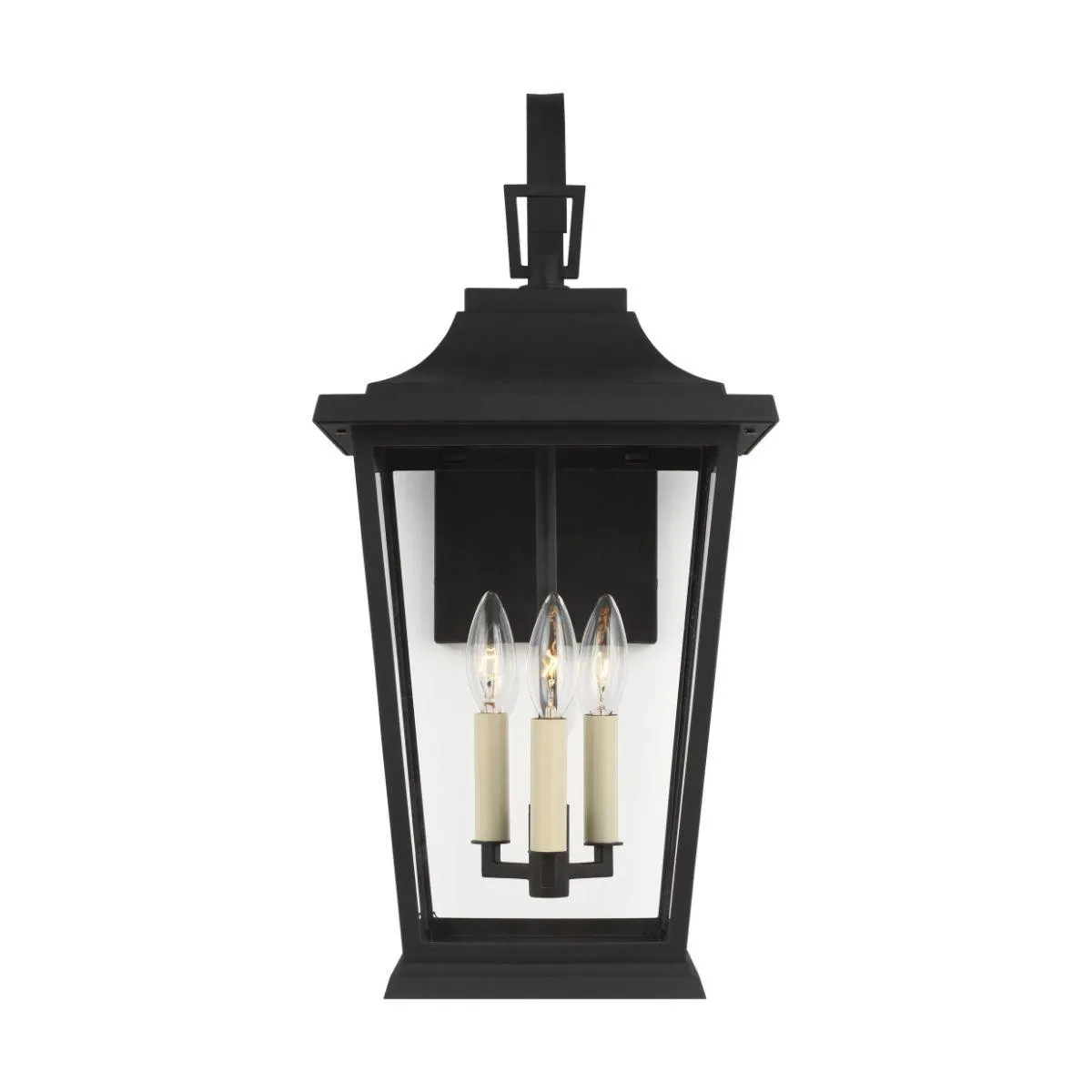 Warren Medium 23 In. 3 Lights Outdoor Wall Light Black Finish