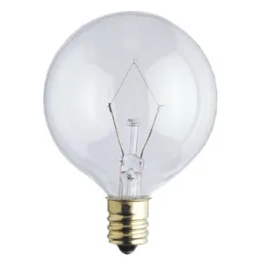 Westinghouse 0374500 60 Watt Incandescent G16 1/2 Globe Clear - 2650 Kelvin - Warm White - 610 Lumens - E12-Candelabra Base - 120 Volt - Card - 2-Pack