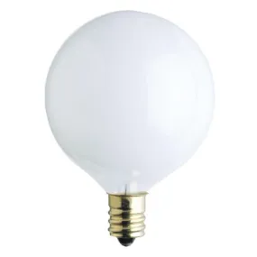 Westinghouse 0375200 15 Watt Incandescent G16 1/2 Globe - 2650 Kelvin - Warm White - 95 Lumens - E12-Candelabra Base - 120 Volt - Card - 2-Pack