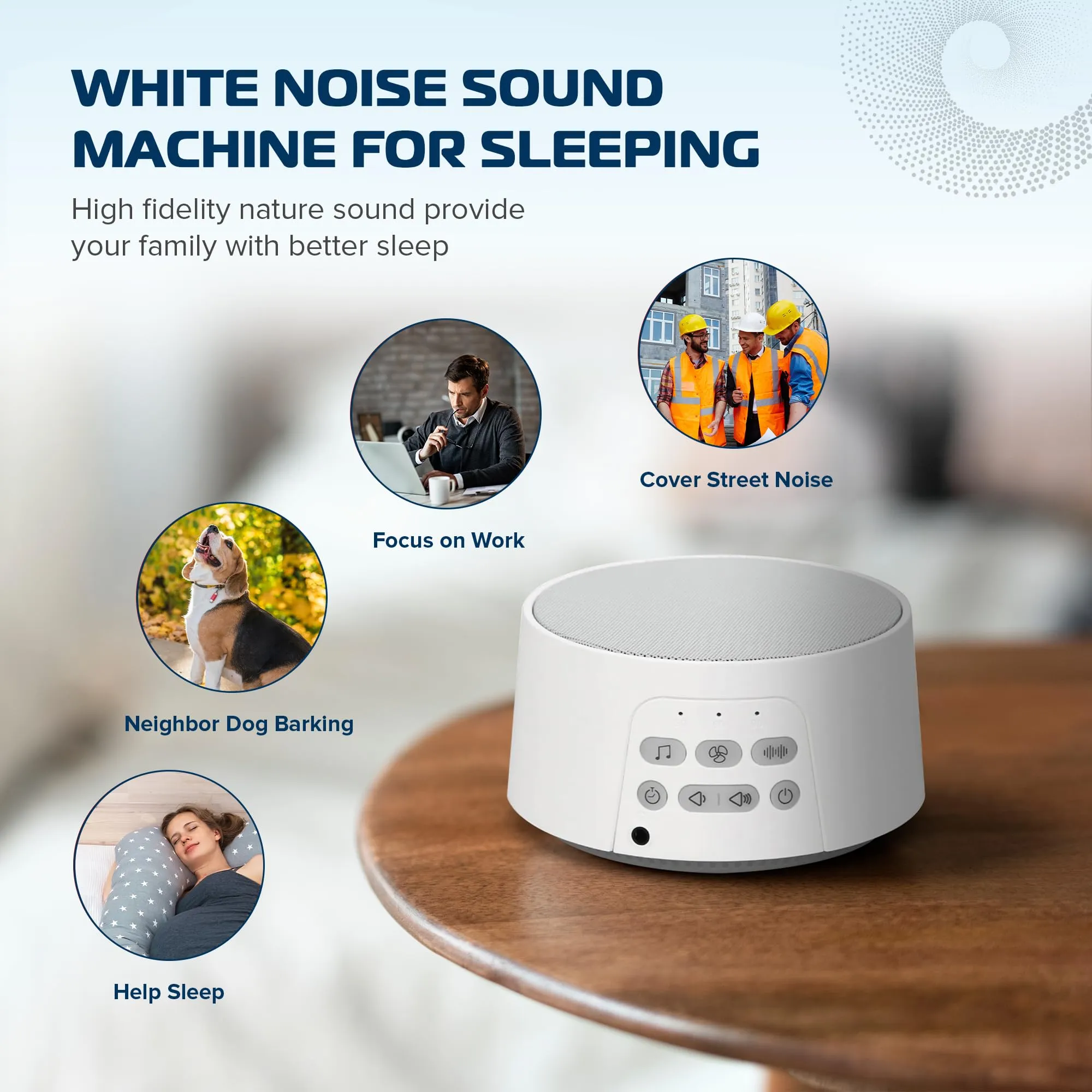 White Noise Machine with Loud Pink Brown Noise Machine with 28 Soothing Sounds Calming Sleep Noice