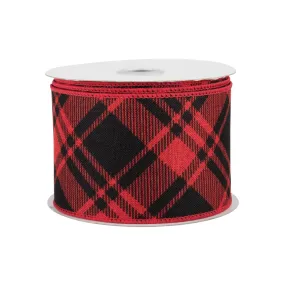 Winter Plaid Wired Christmas Ribbon - 2 1/2" x 10 Yards