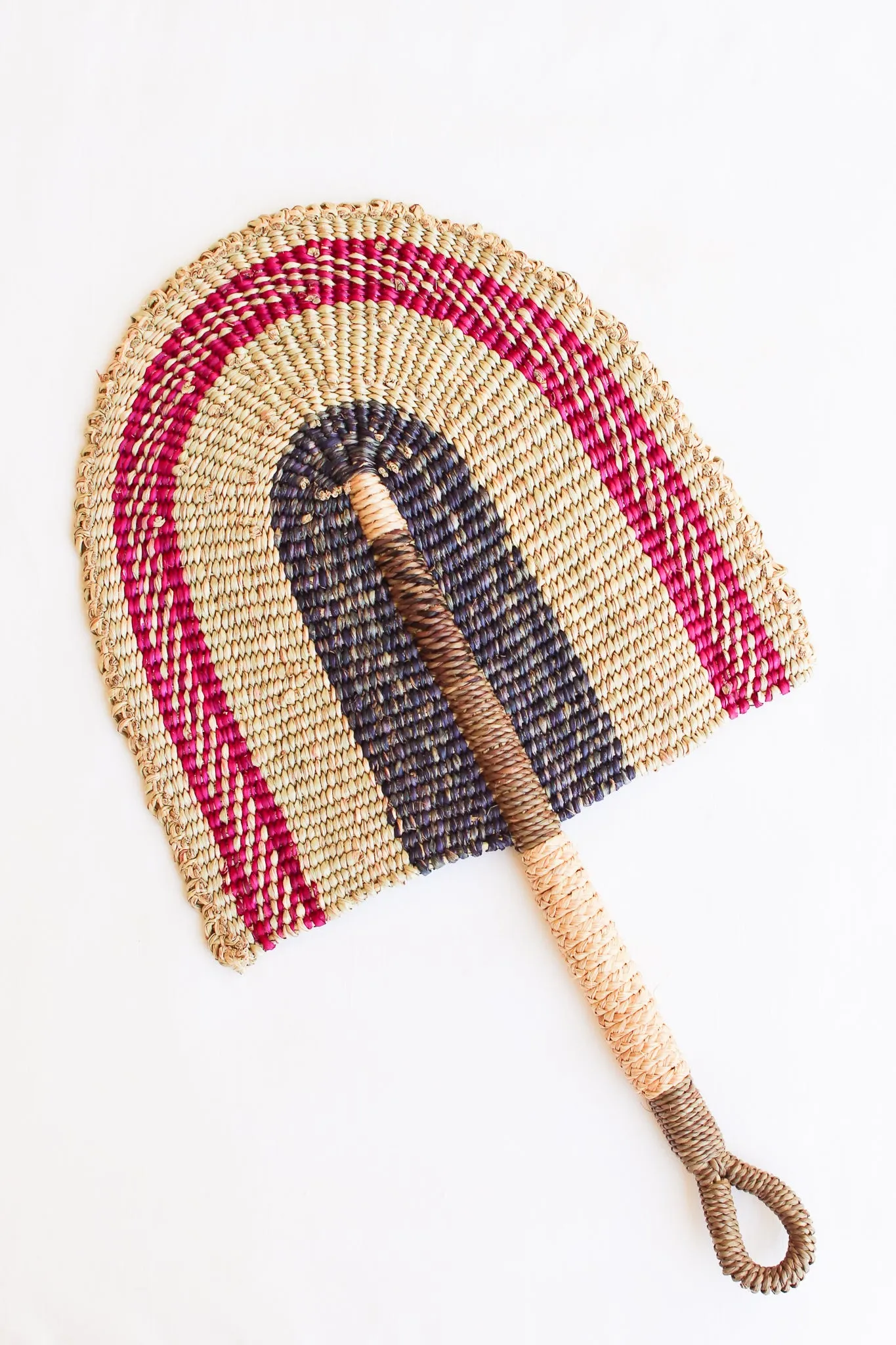 Woven Fan, Magenta and Indigo